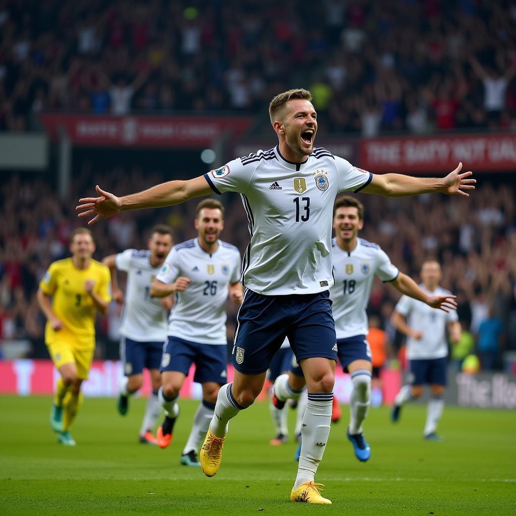 Erling Haaland celebrates a goal with his signature meditation pose