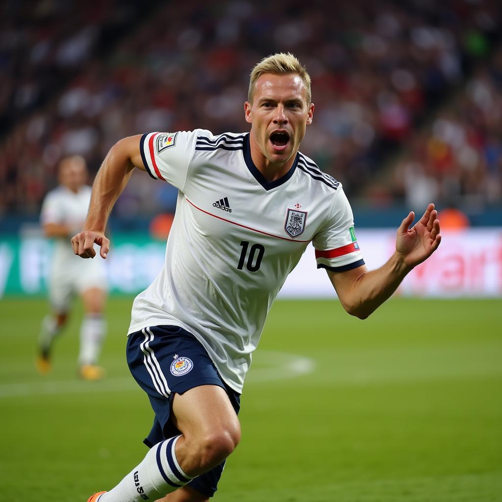 Erling Haaland celebrating a goal for his team