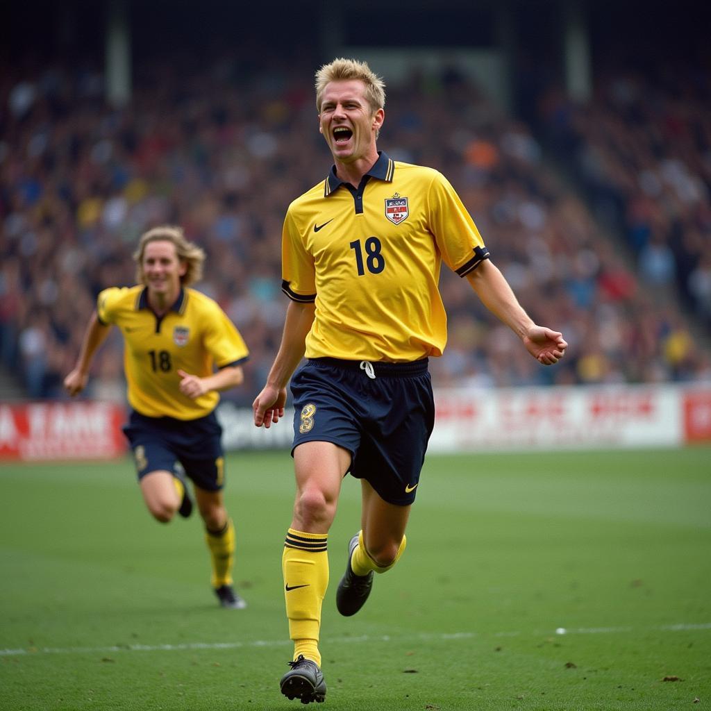 Erling Haaland celebrates a goal