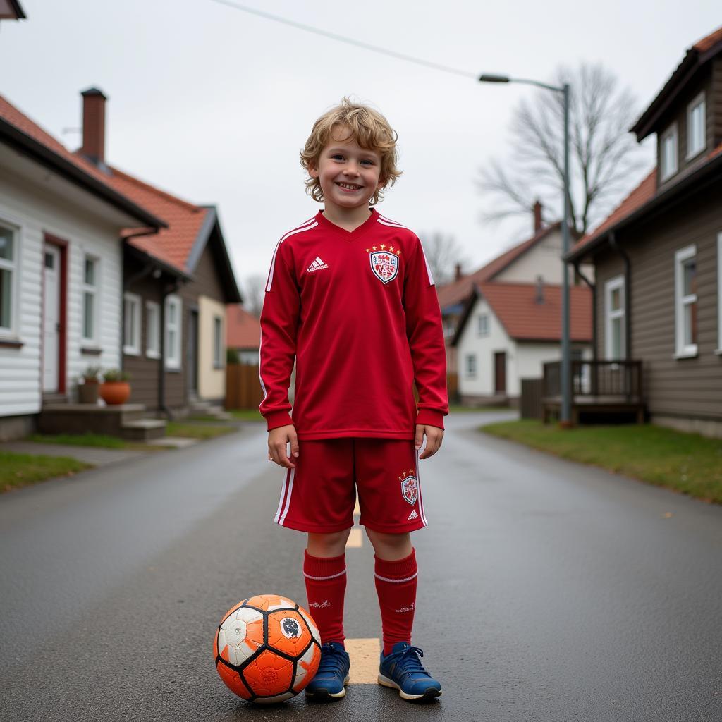 Erling Haaland as a child in Bryne