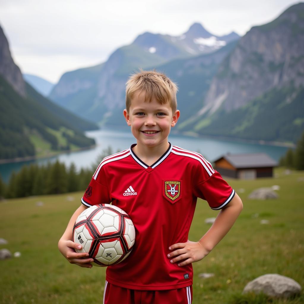 Erling Haaland childhood photo in Norway