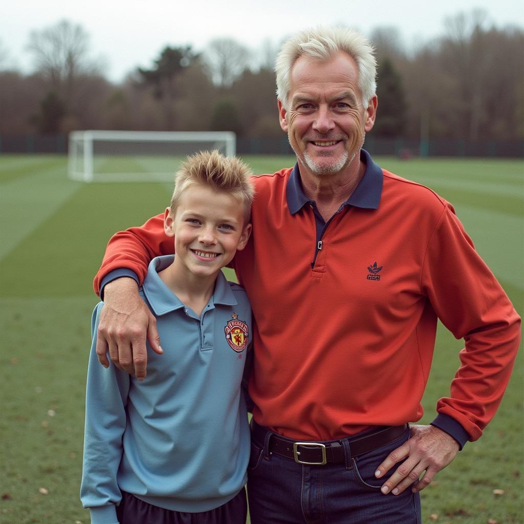 Erling Haaland as a child with his father, Alfie Haaland