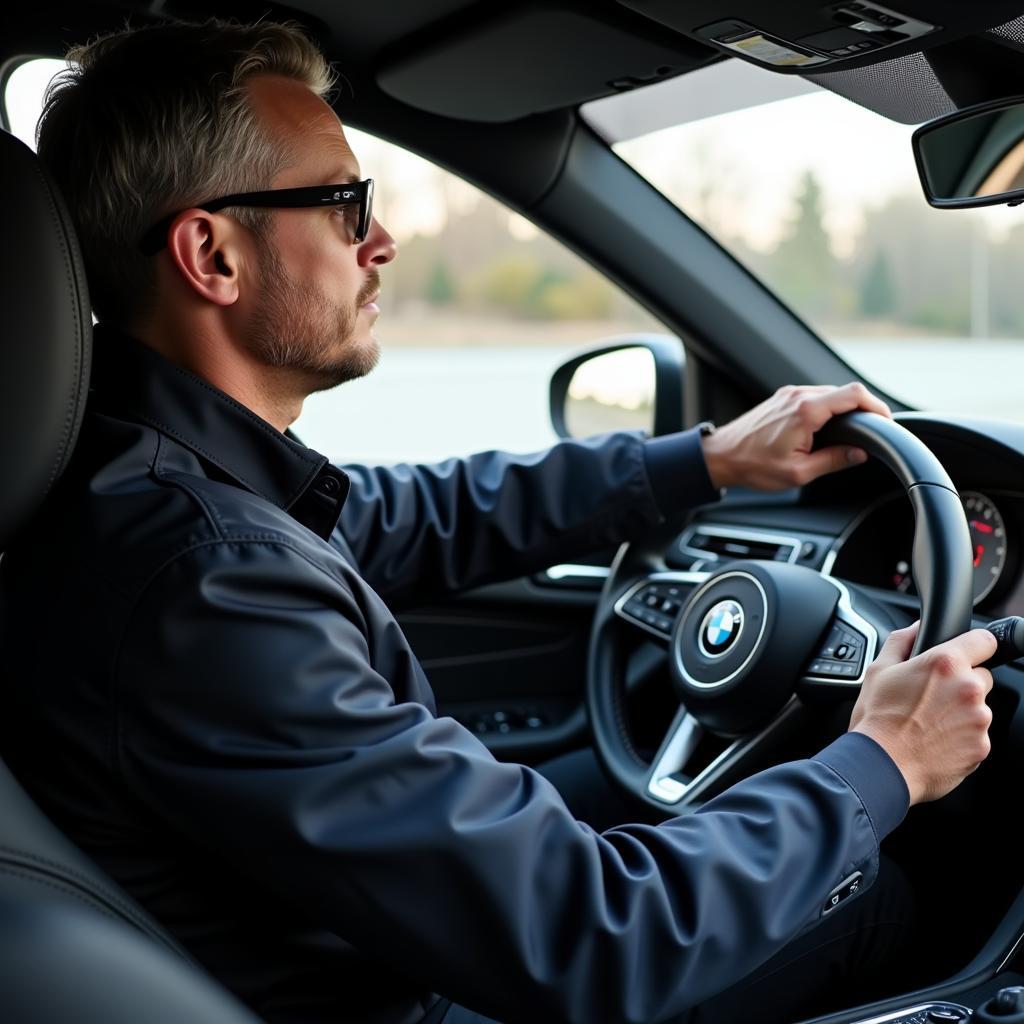 Erling Haaland driving a car