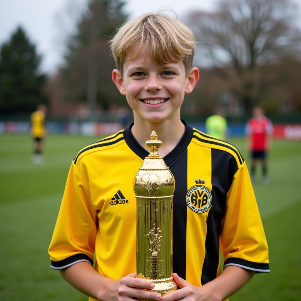 Erling Haaland in his youth team jersey