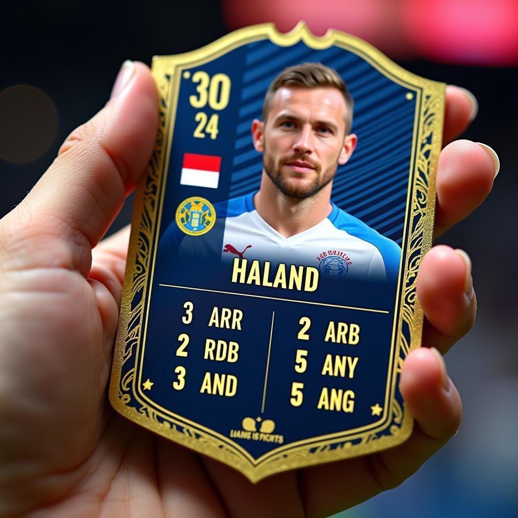 Erling Haaland's FC 24 player card.