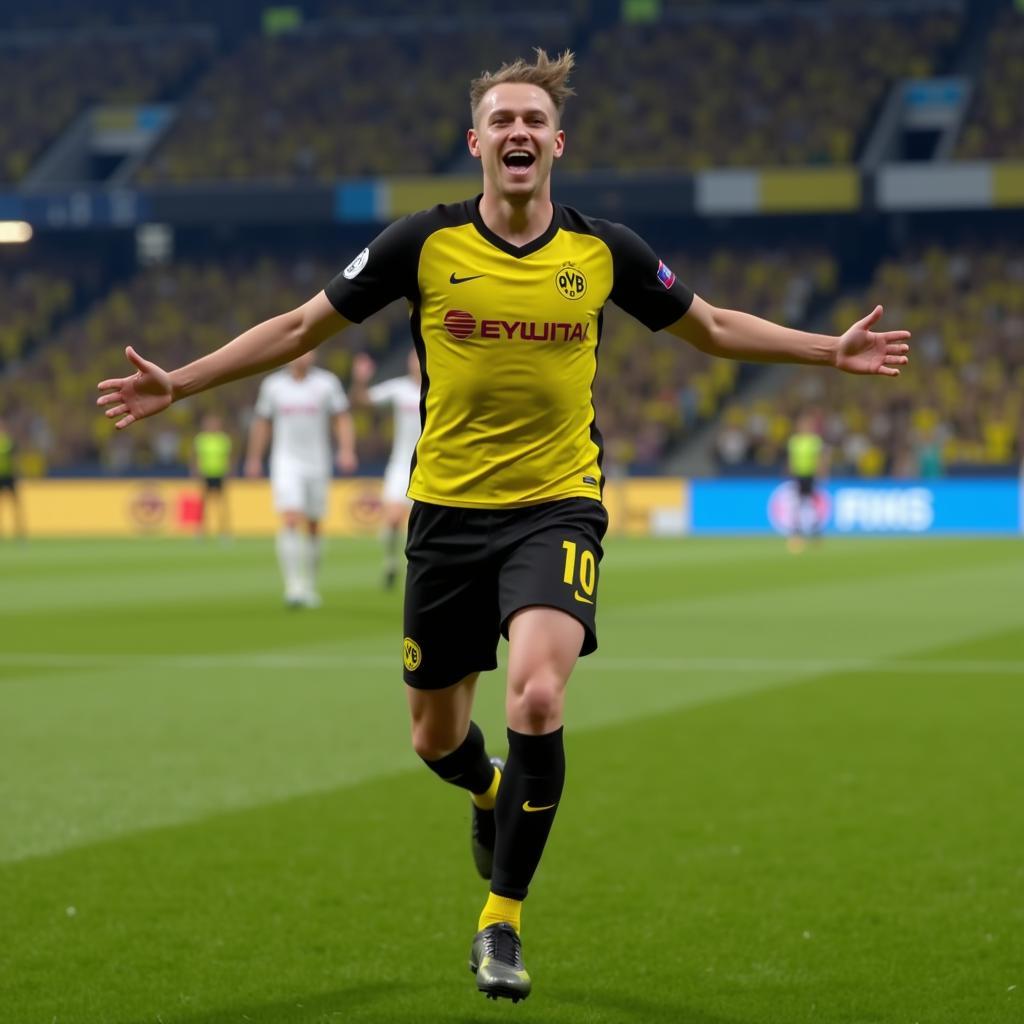 Erling Haaland in FIFA 20 playing for Borussia Dortmund