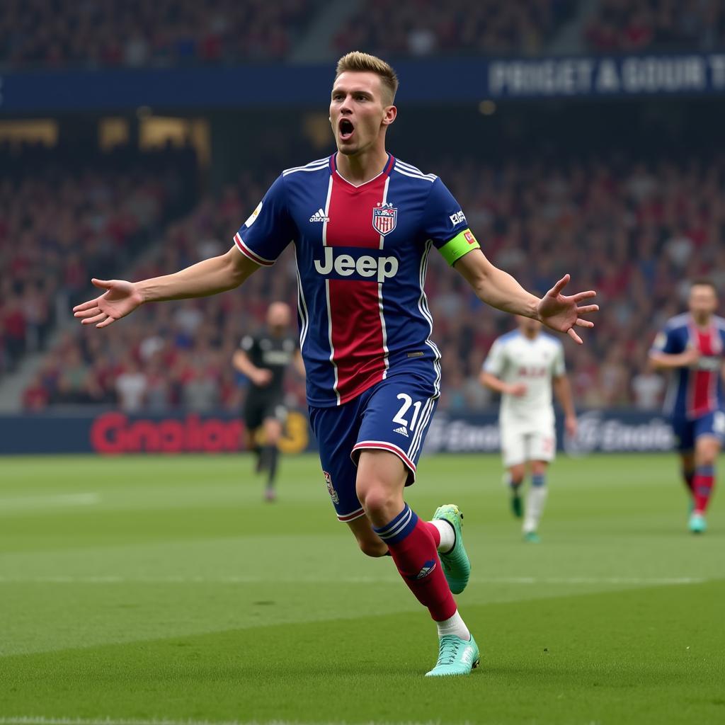 Erling Haaland celebrates a goal in FIFA 23