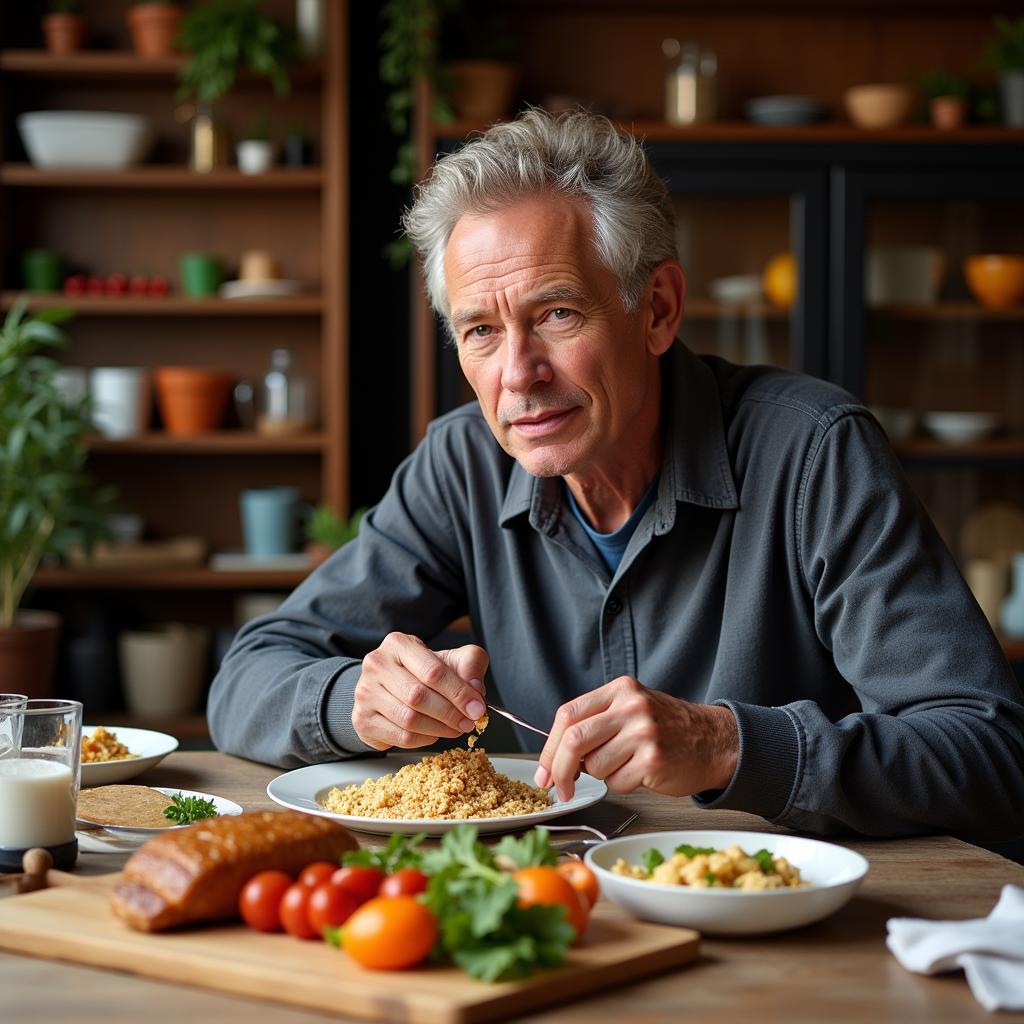 Erling Haaland enjoying a healthy meal