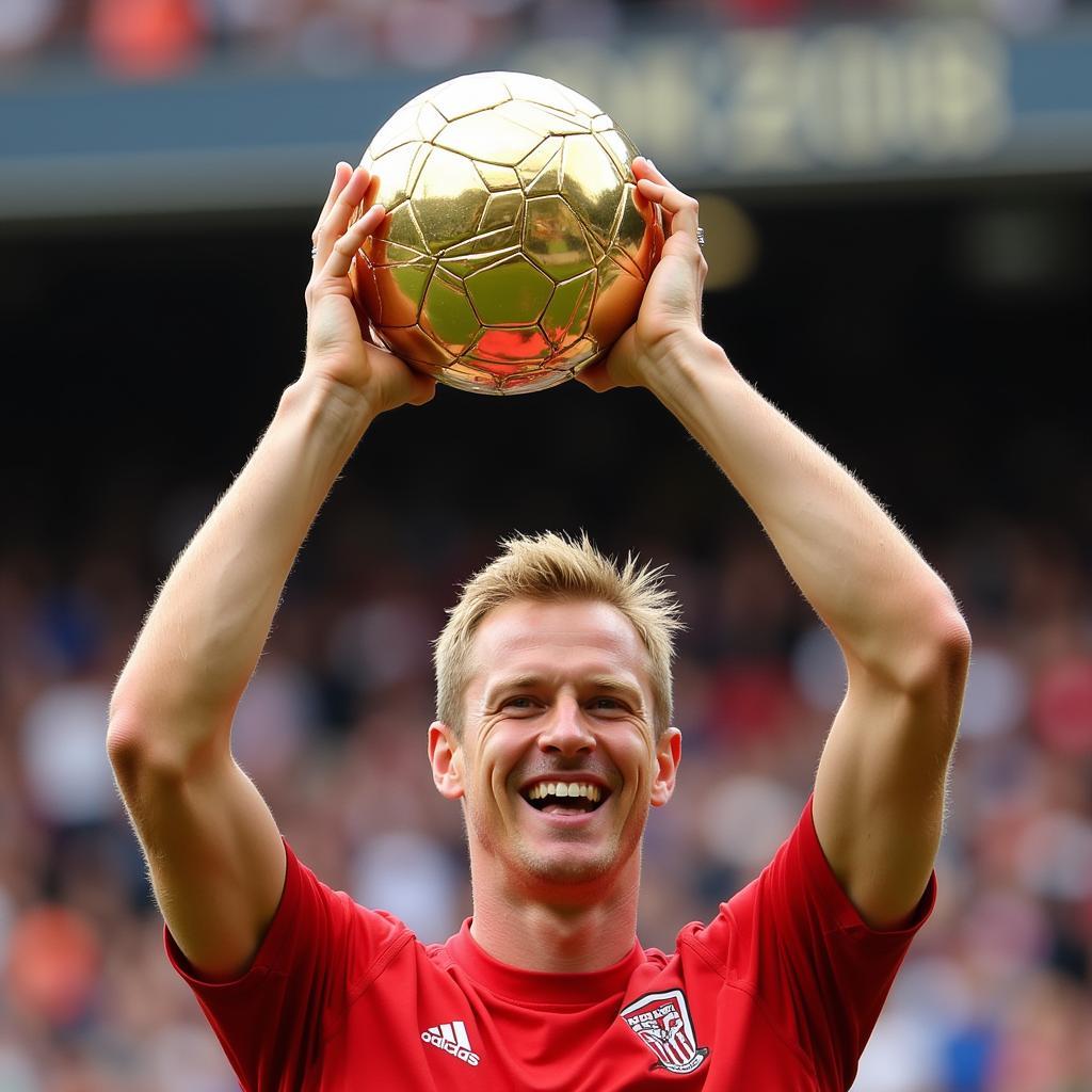 Erling Haaland holding the Premier League Golden Boot