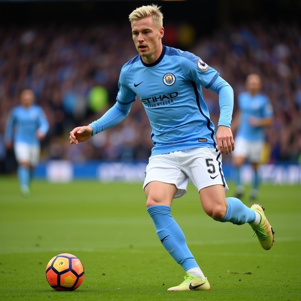 Erling Haaland in action for Manchester City