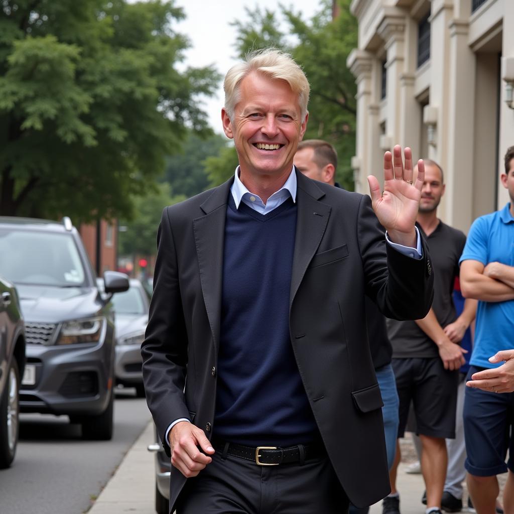 Erling Haaland interacting with fans