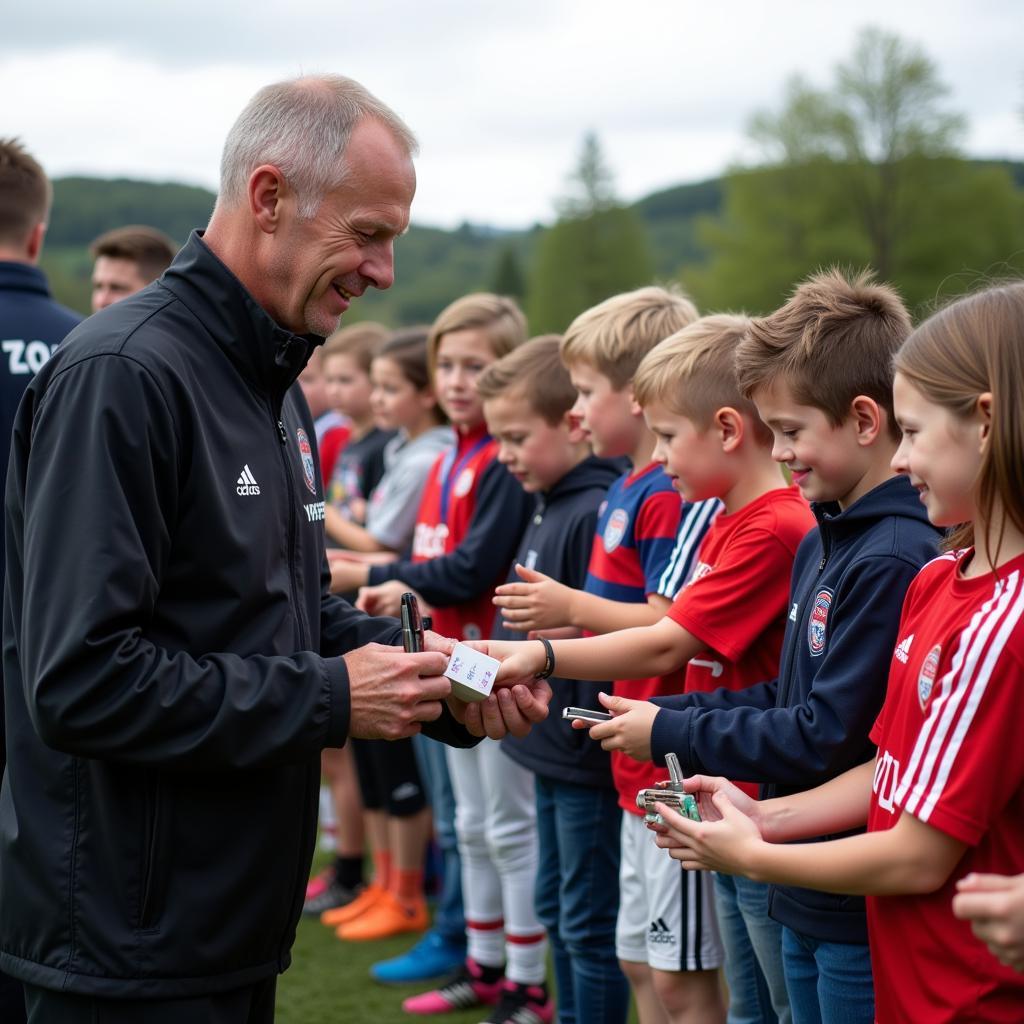 Erling Haaland interacting with fans