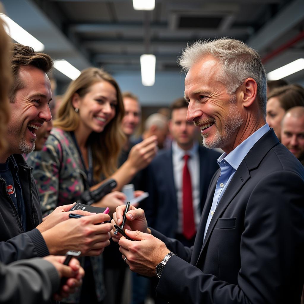 Erling Haaland interacts with fans