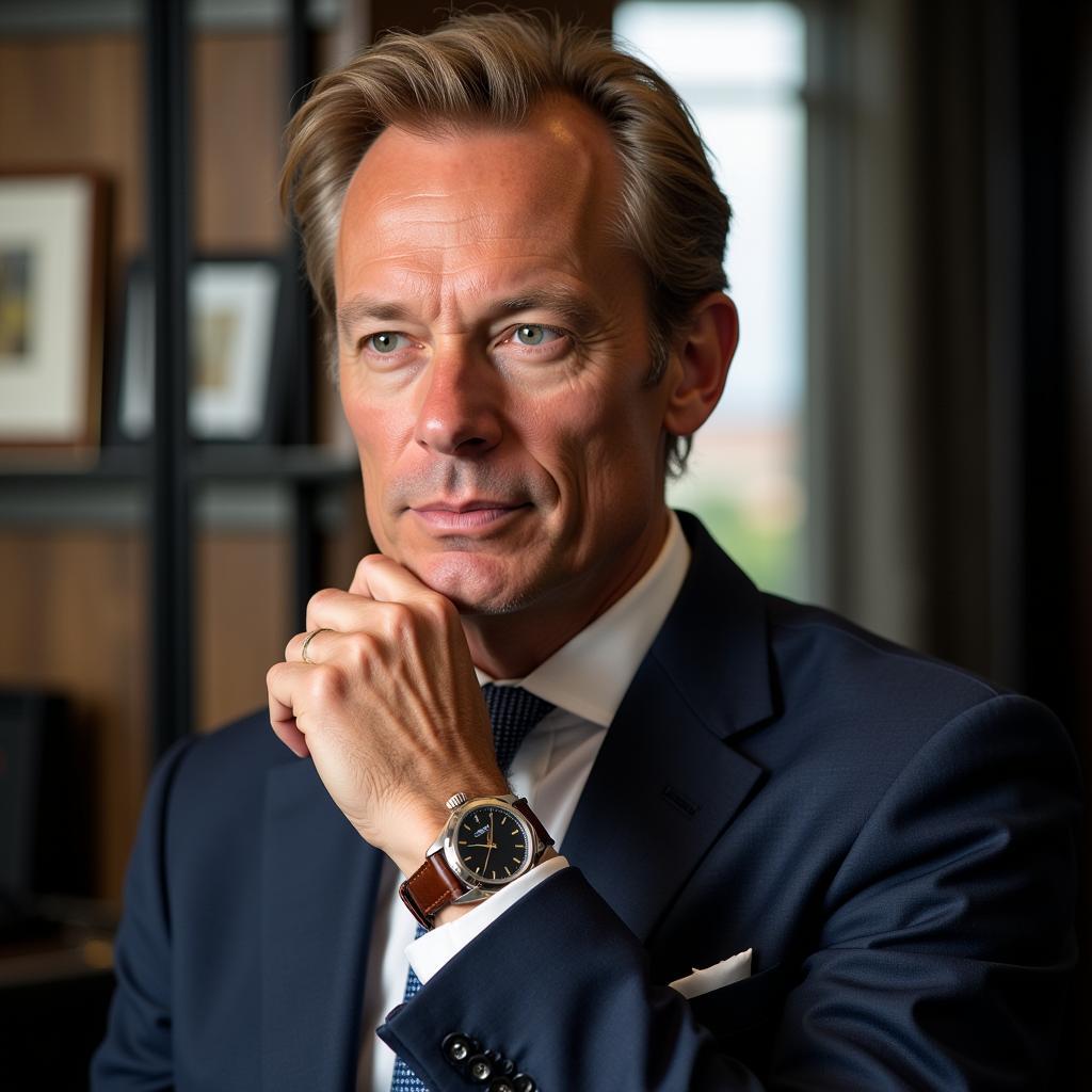 Erling Haaland during an interview, a Rolex watch subtly visible