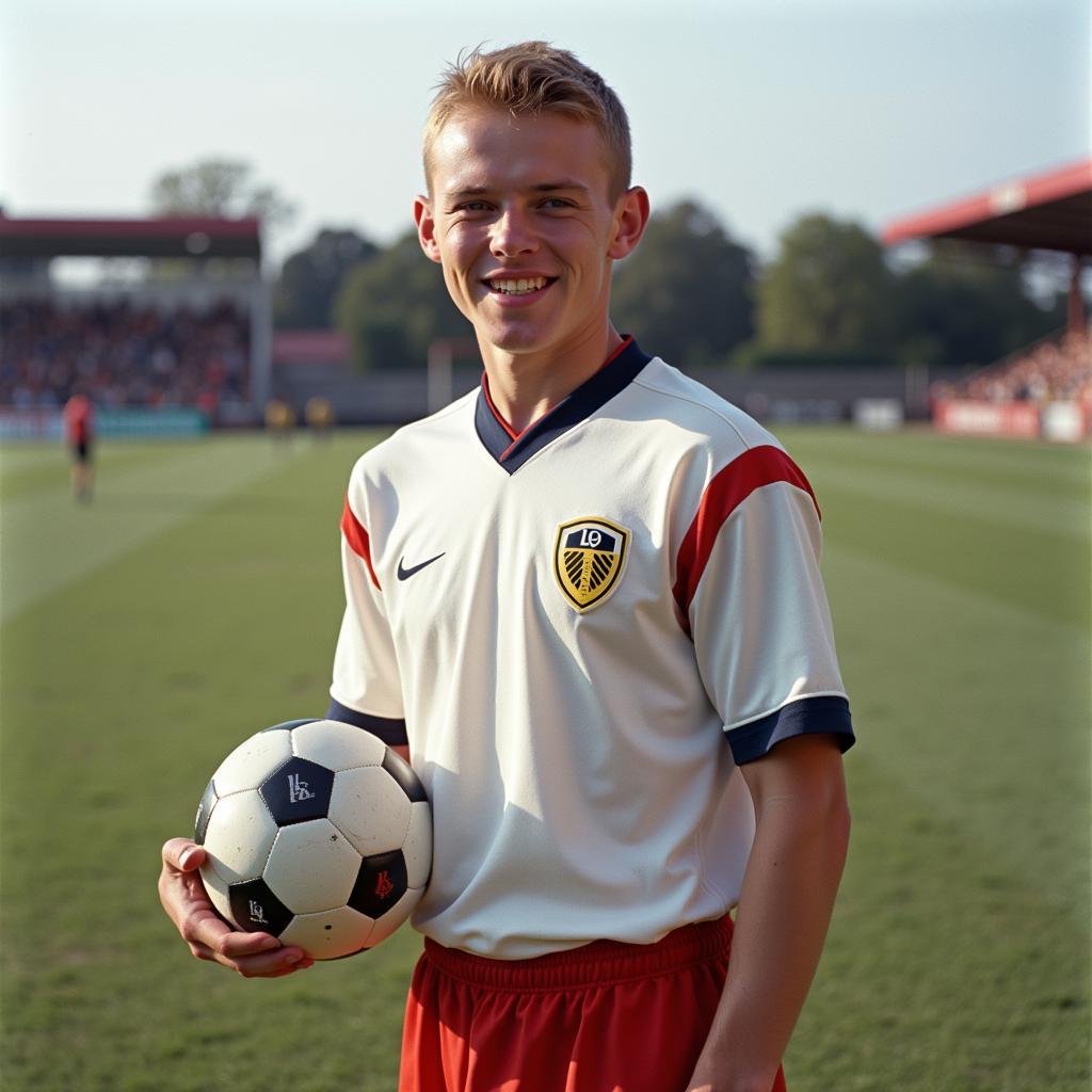 Erling Haaland in a Leeds United Shirt