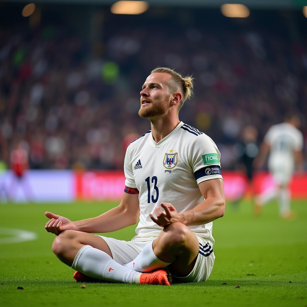 Erling Haaland celebrates after scoring a long-range goal