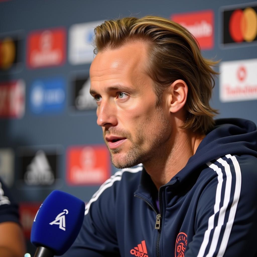 Erling Haaland with longer slicked-back hair