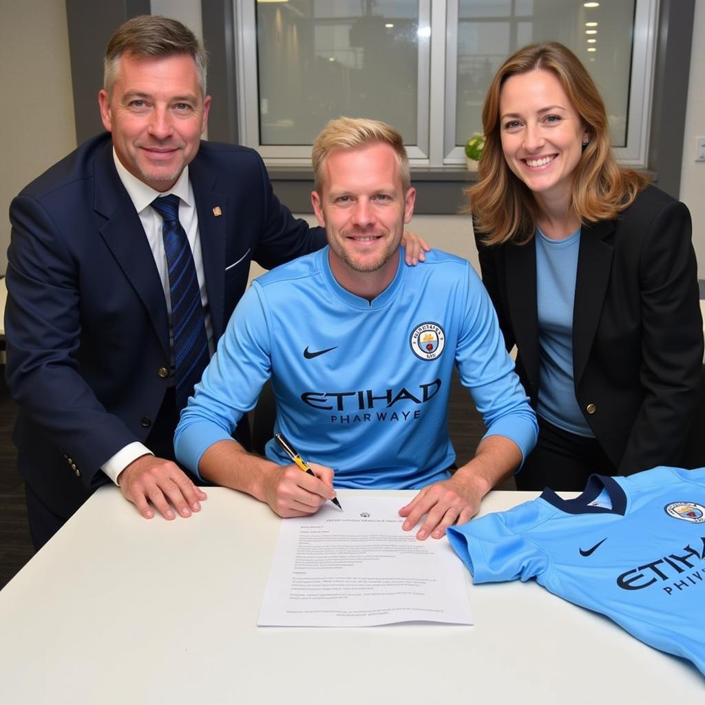 Erling Haaland signs his Man City contract