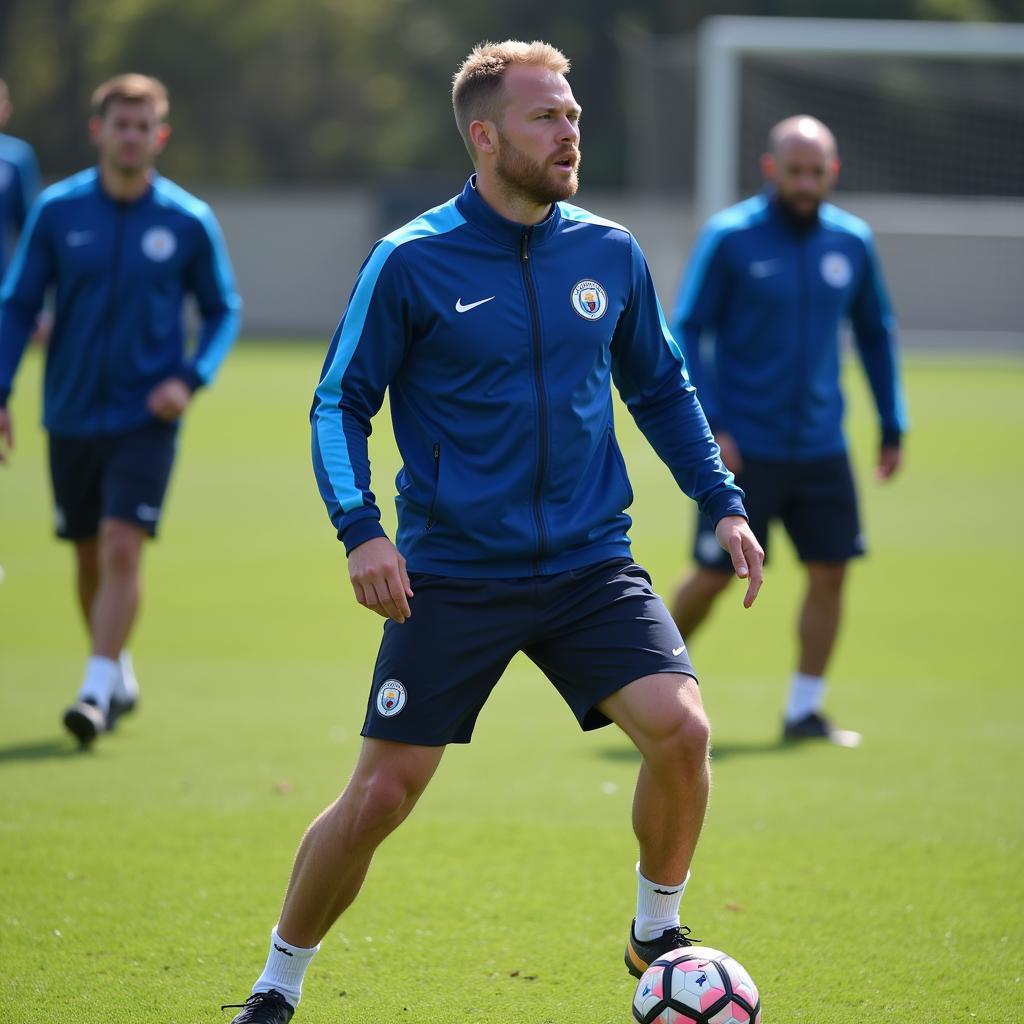 Erling Haaland training with Man City