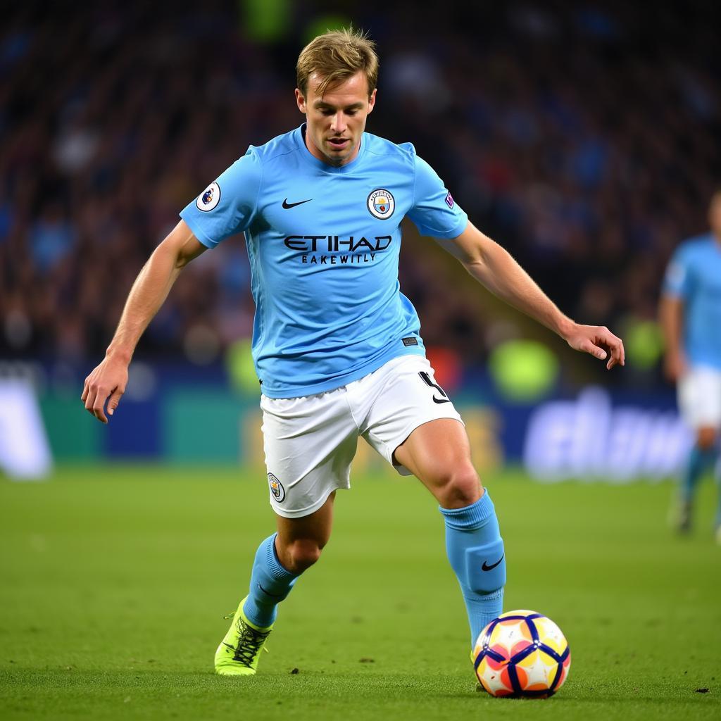 Erling Haaland playing for Manchester City