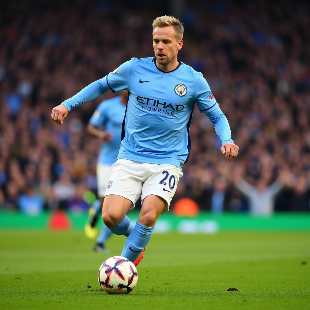 Erling Haaland playing for Manchester City