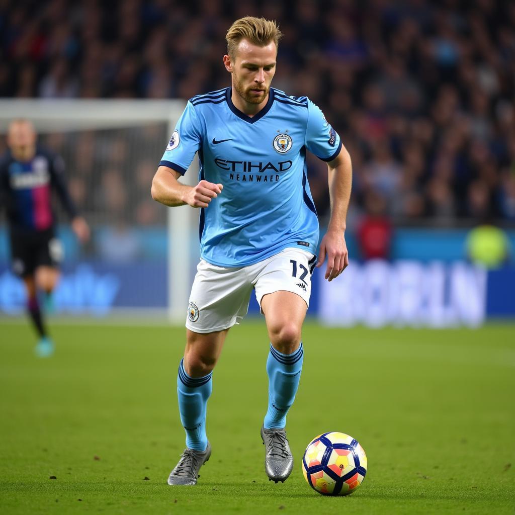 Erling Haaland playing for Manchester City