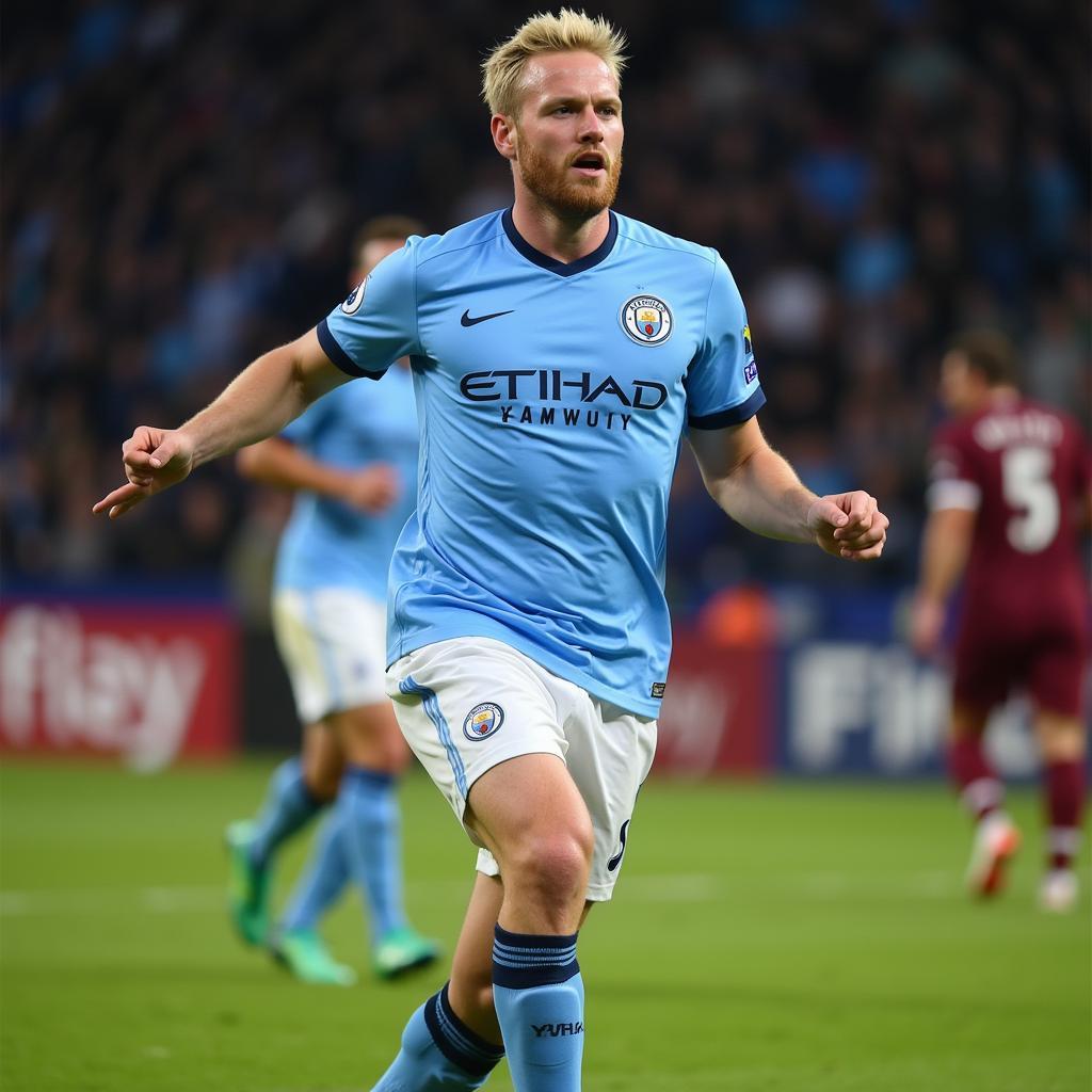 Erling Haaland celebrating a goal for Manchester City