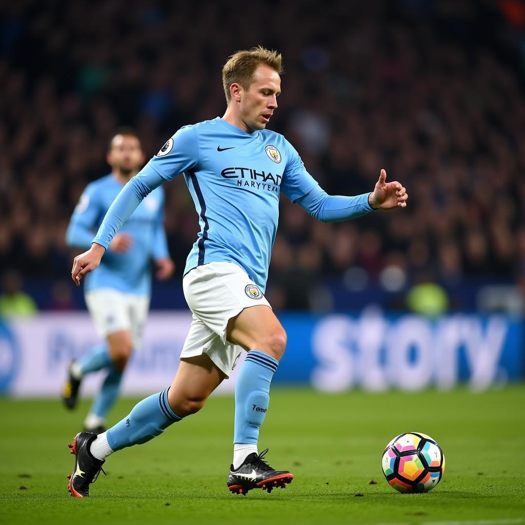 Erling Haaland scores a goal for Manchester City