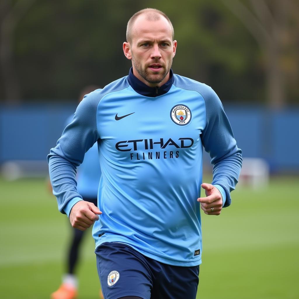 Erling Haaland trains with Manchester City.