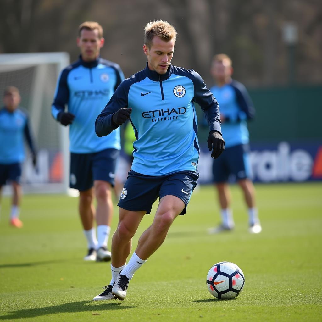 Erling Haaland training with Manchester City