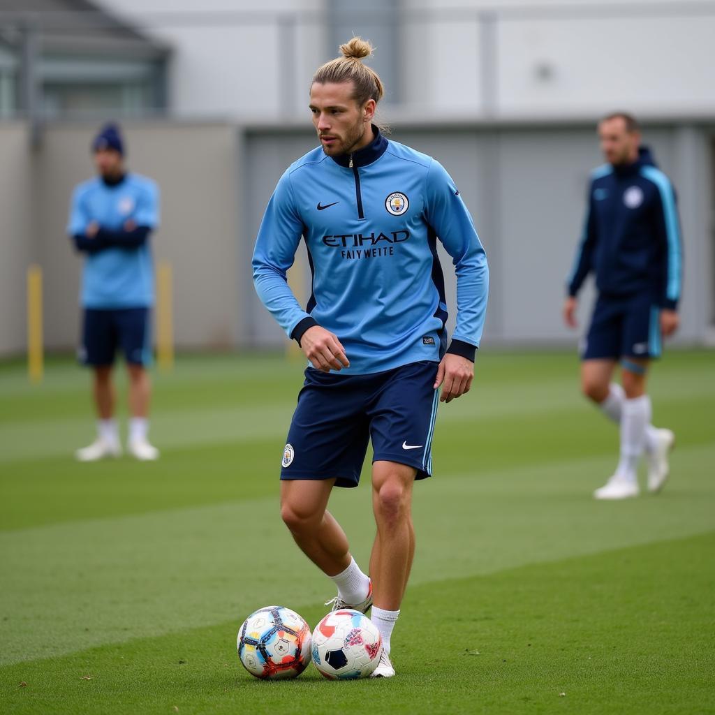 Erling Haaland training with Manchester City