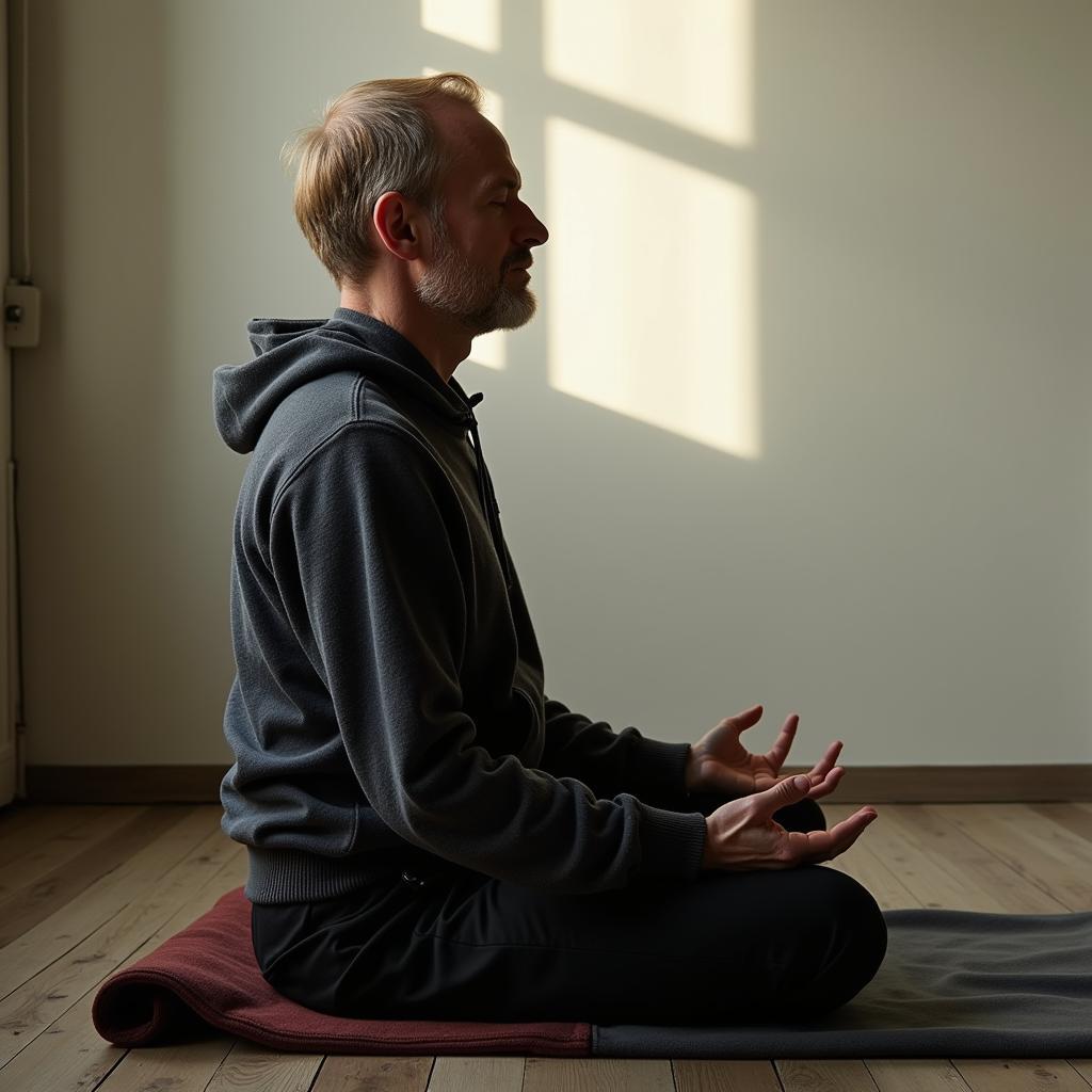 Erling Haaland practicing mindfulness meditation 