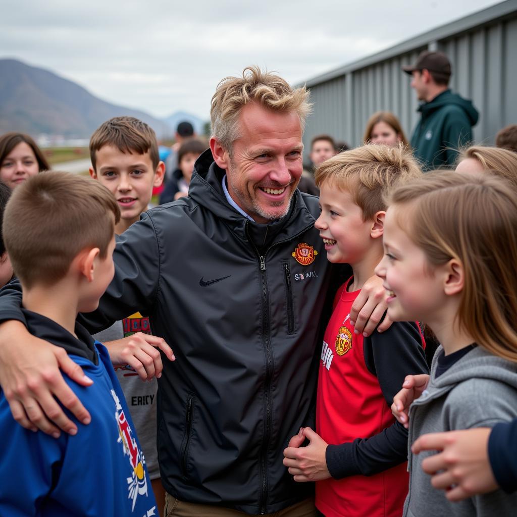 Erling Haaland meets young fans 