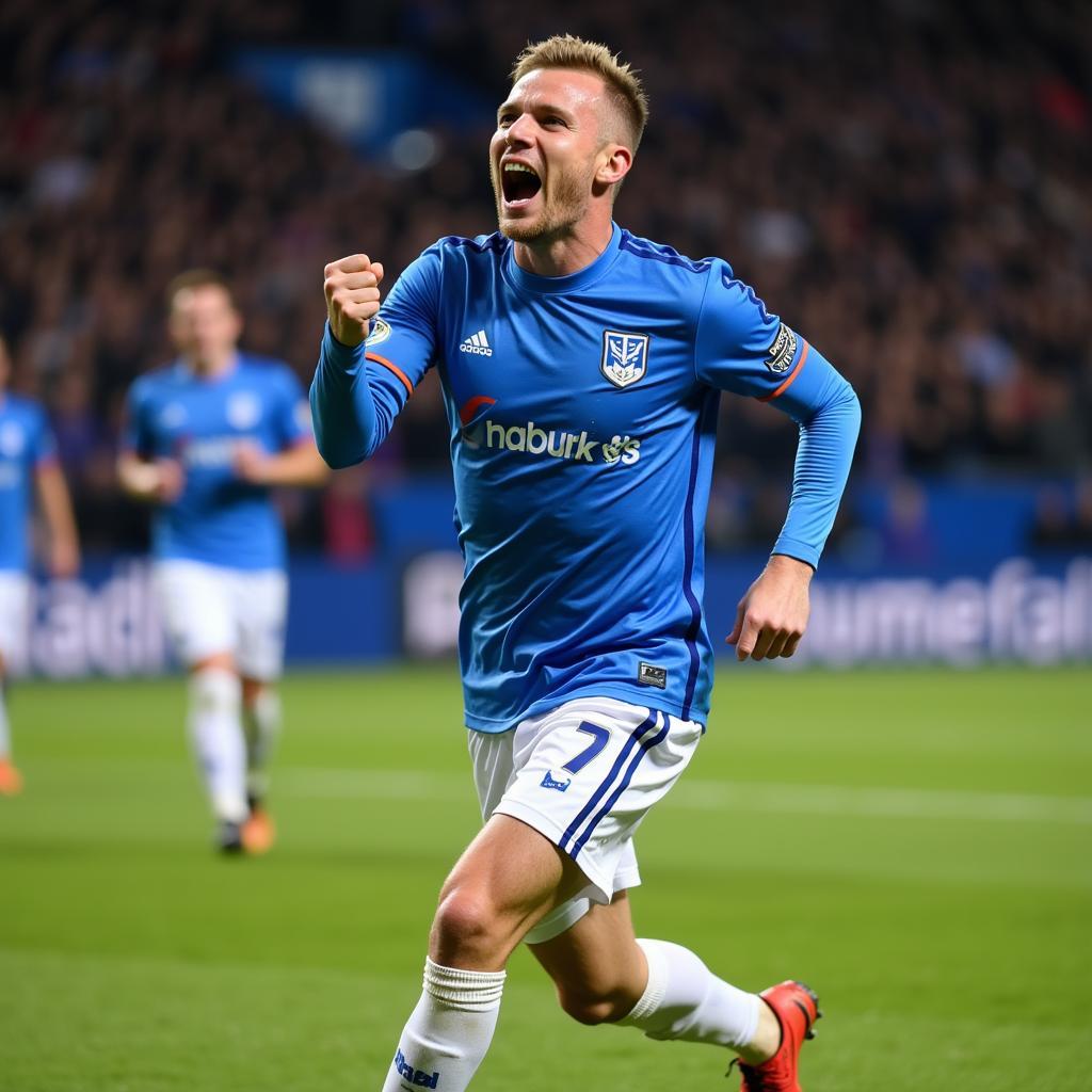 Erling Haaland Celebrating a Goal for Molde FK