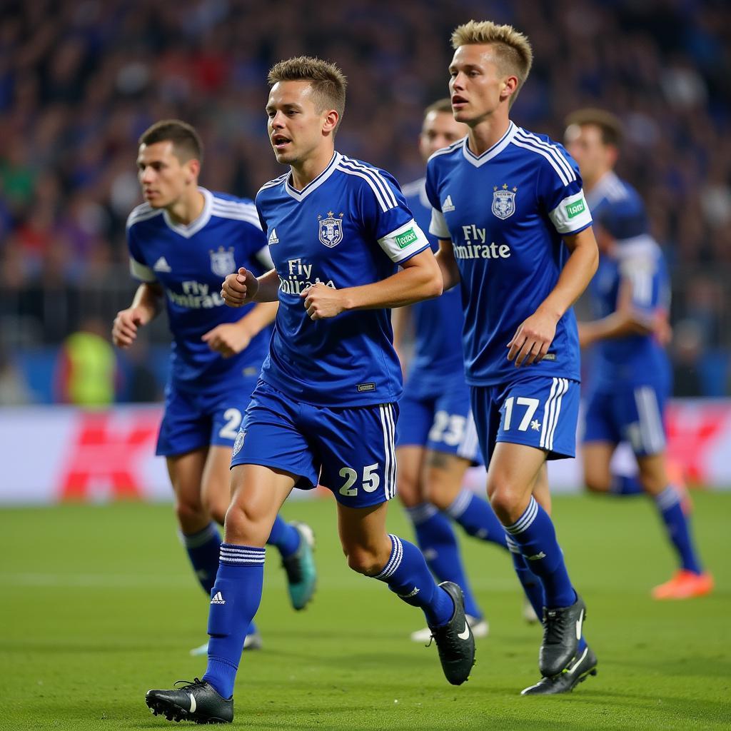 Erling Haaland celebrates a goal for Molde FK