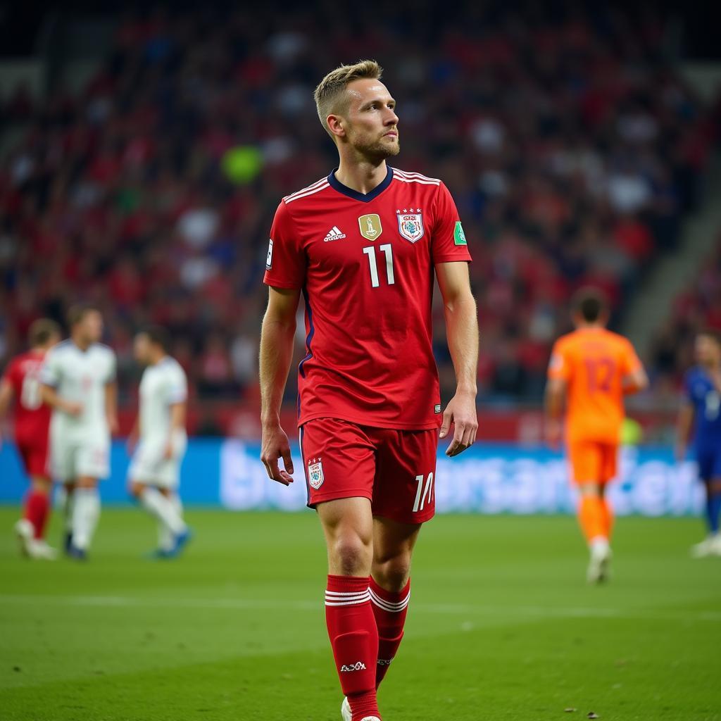 Erling Haaland reacts after missing a penalty