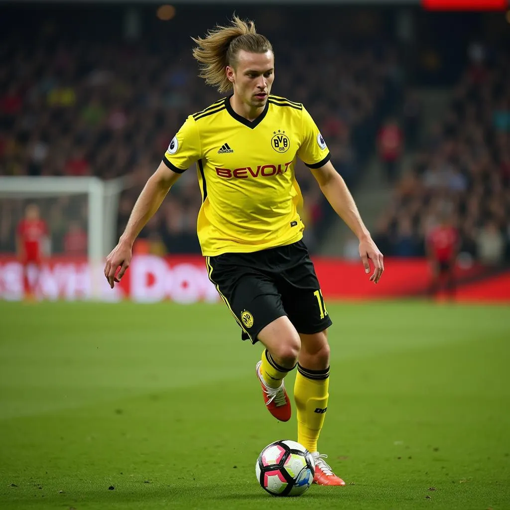 Haaland in action for Borussia Dortmund