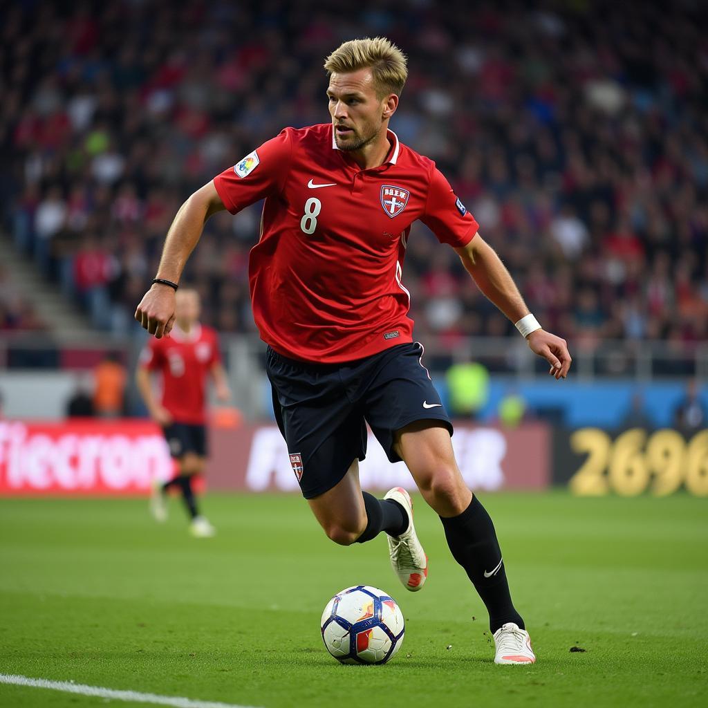 Erling Haaland in action during a match for Norway