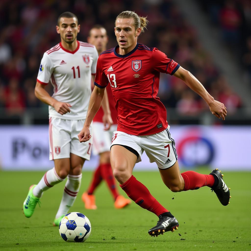 Erling Haaland playing for the Norway national team