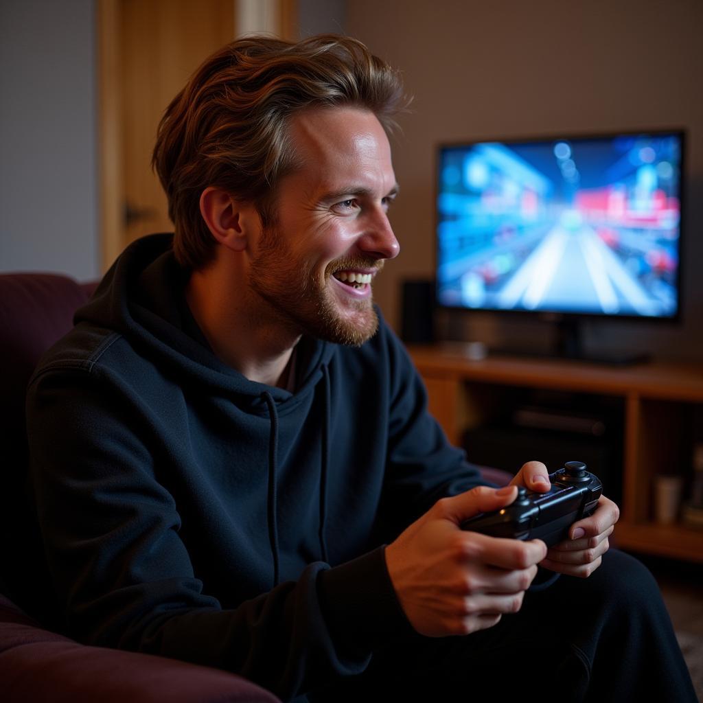 Erling Haaland playing video games