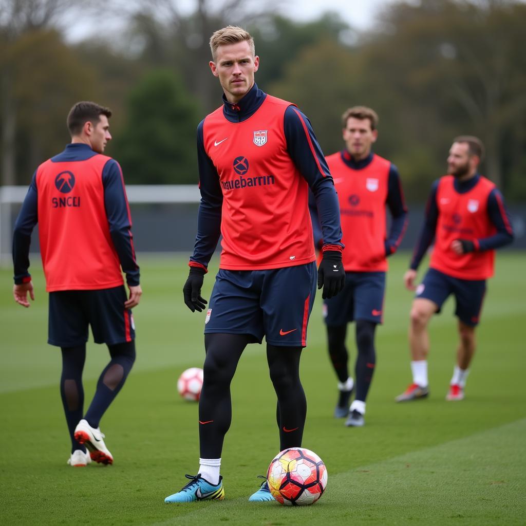 Erling Haaland training with Red Bull Leipzig