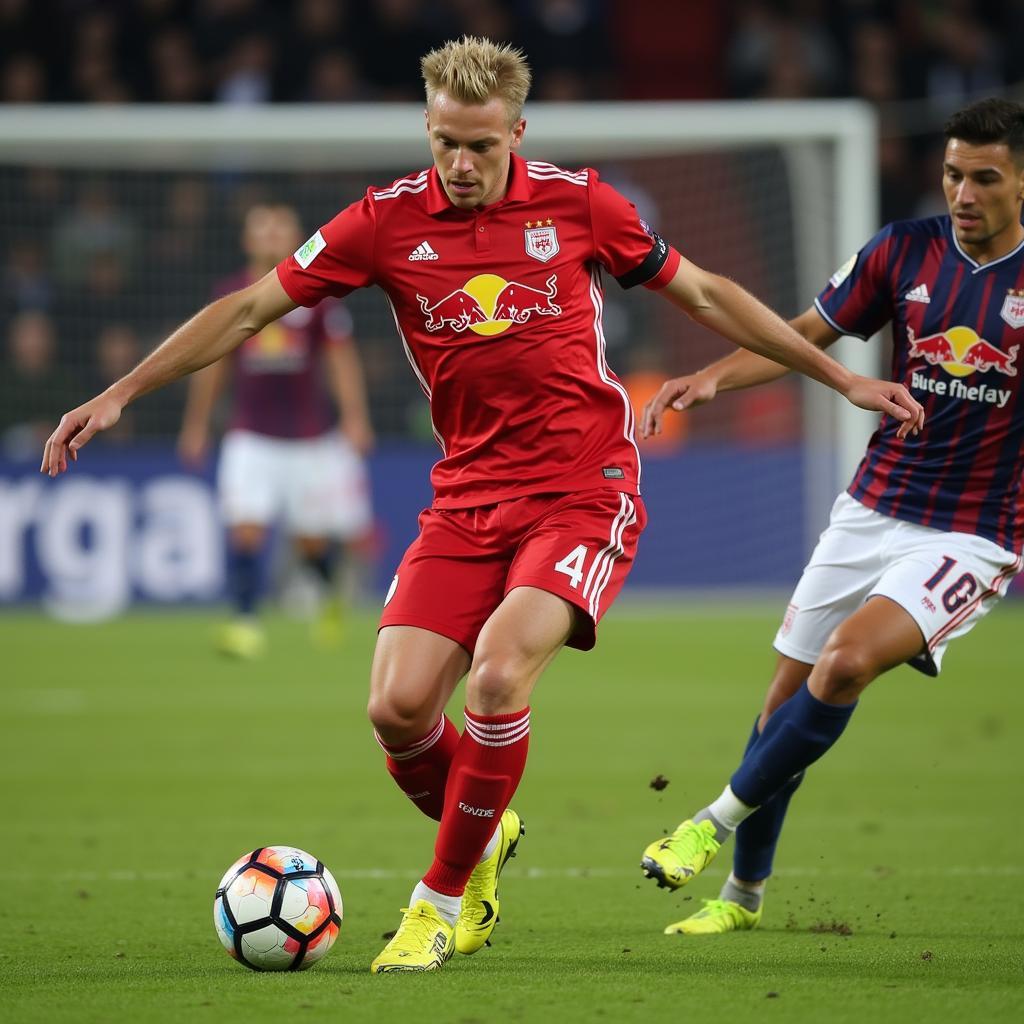 Erling Haaland scoring for Red Bull Salzburg