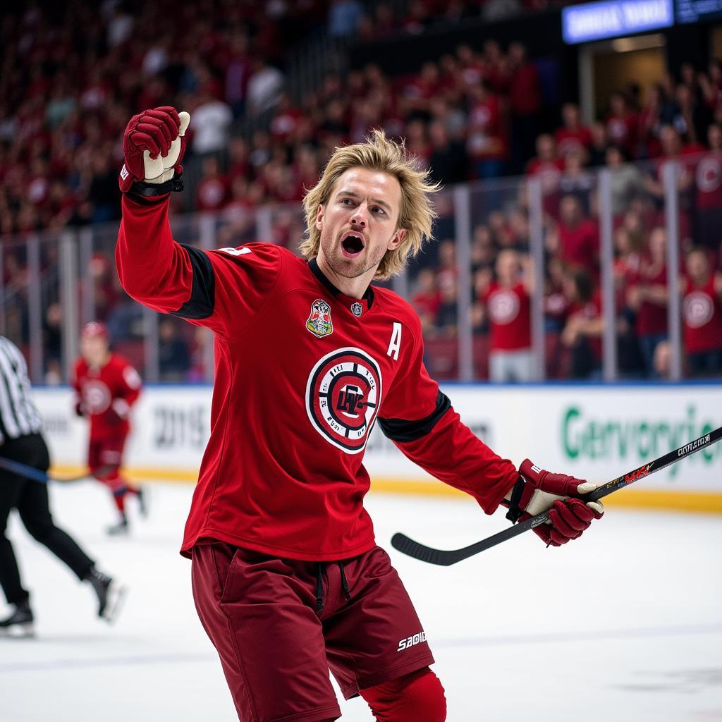 Erling Haaland celebrates a goal with his signature celebration