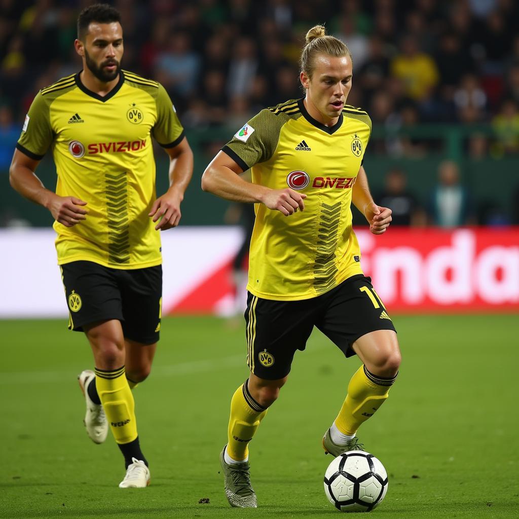 Haaland celebrates a goal for Borussia Dortmund