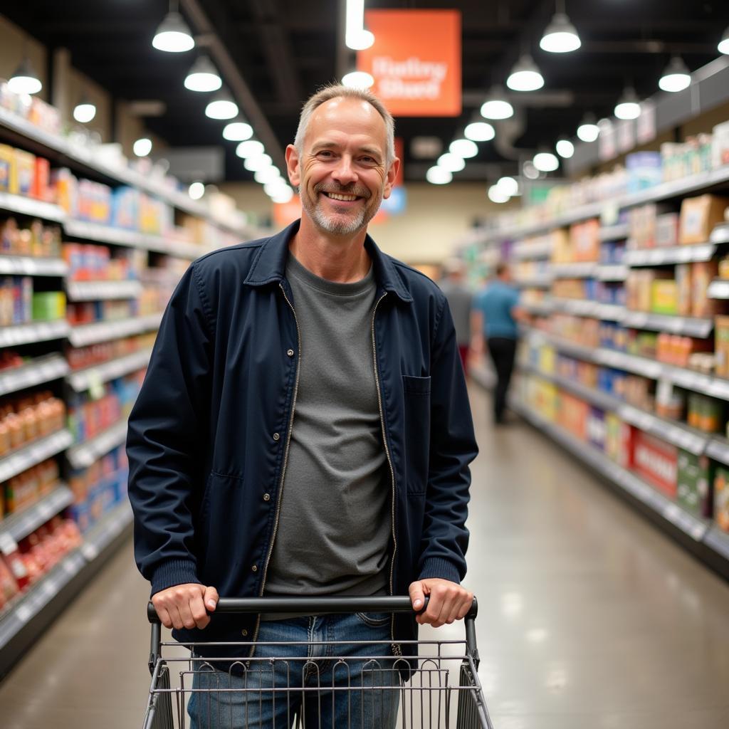 Erling Haaland pushing a shopping cart