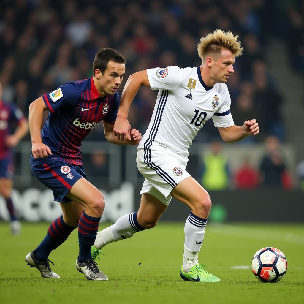 Erling Haaland sprinting with the ball