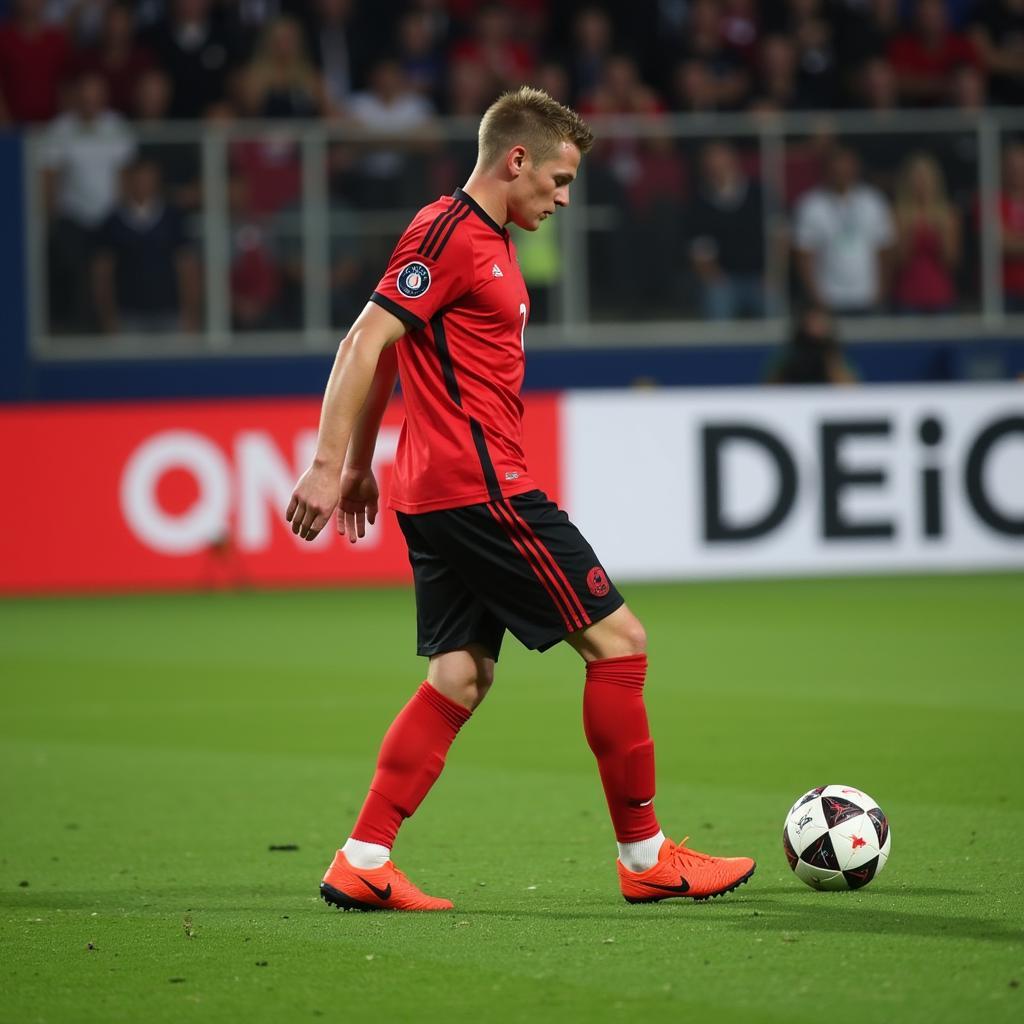 Erling Haaland taking a penalty kick