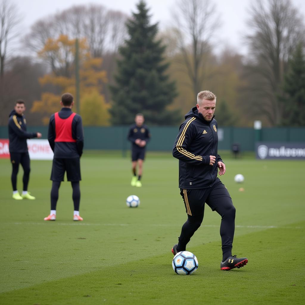 Erling Haaland training at the ground