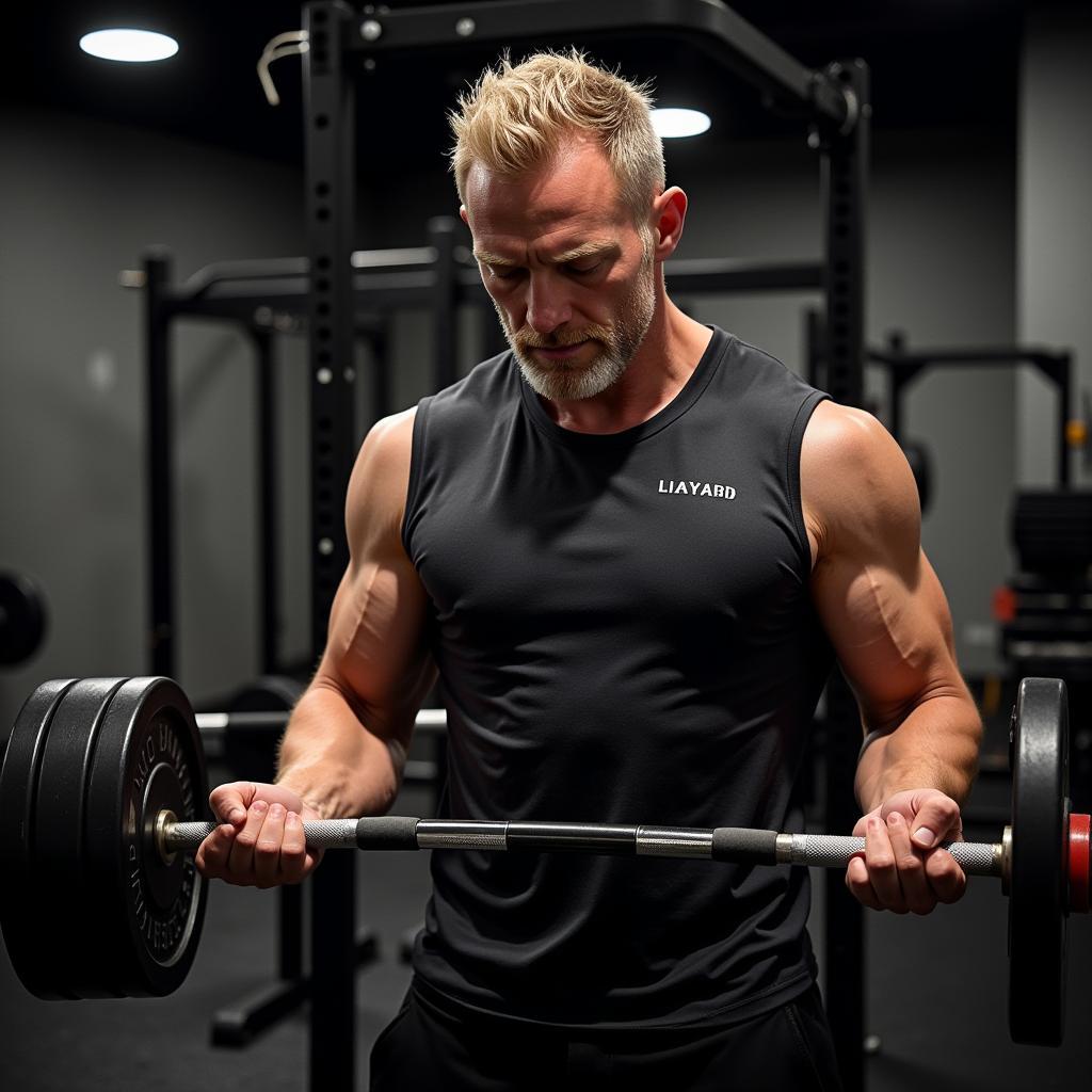 Erling Haaland training with weights