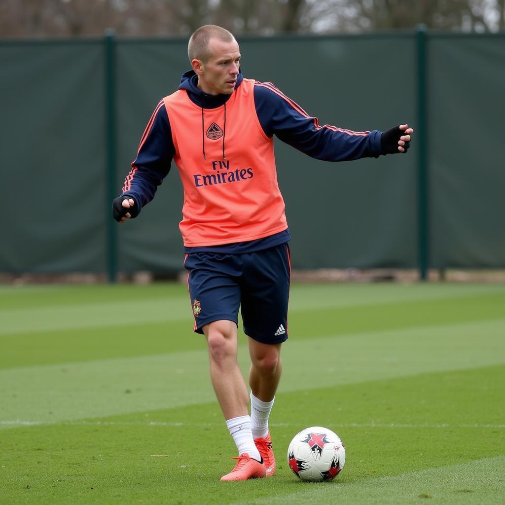 Erling Haaland during an intense training session.